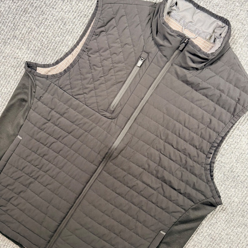 Puma Golf Scotia Quilted Men's Full Zip Performance Vest Black Size Large